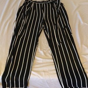 Forever 21 high-waisted paper bag pinstriped pants